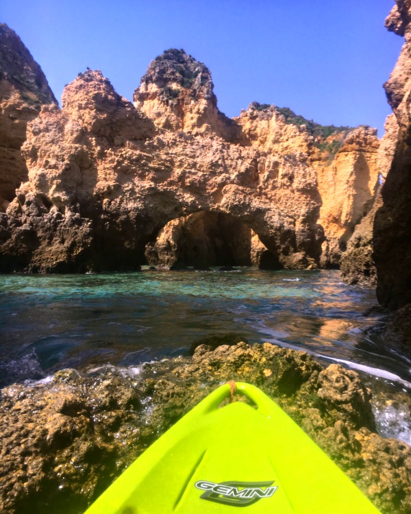 In the Algarve? Visiting the Ponta da Piedade is a must! And Kayaking through emerald water, along towering cliffs is the best way to view it!